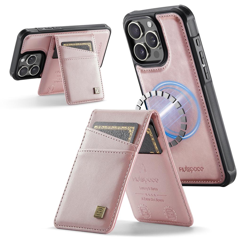 For iPhone 13 Pro Max 6.7 inch Case AUTSPACE A12 Leather Phone Case with Detachable Card Bag