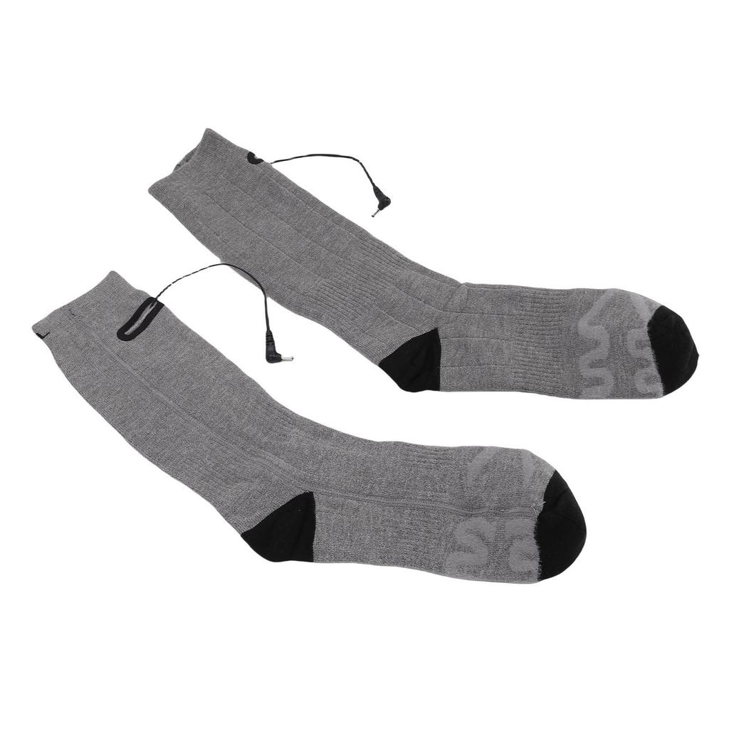 1 Pair Electric Heated Socks Dual Side Heating Thermal Socks for Winter 3 Gears Temperature 2Pcs 4000mAh Battery Gray