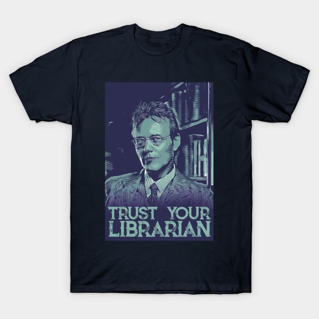 

Men Black Print T-shirt Trust Your Librarian No-Cut Transfer Paper Print Cotton Tshirt M тёмно-синий
