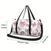 Pink Butterfly Large Capacity Luggage Bag for Boy/Girls Best Gifts 2D Cartoon Travel Duffels for Children Outdoor Fitness Bag