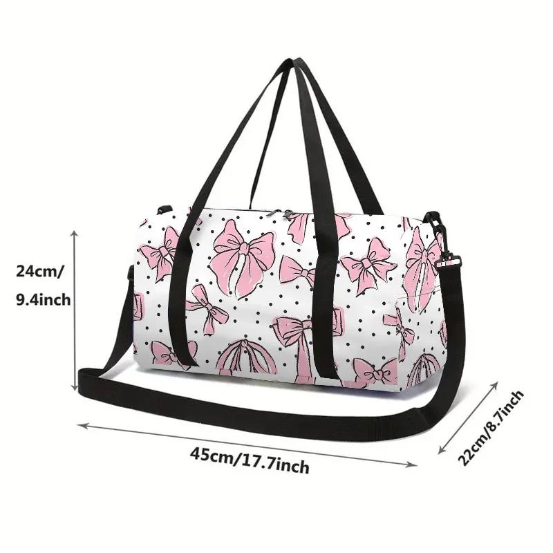 Pink Butterfly Large Capacity Luggage Bag for Boy/Girls Best Gifts 2D Cartoon Travel Duffels for Children Outdoor Fitness Bag