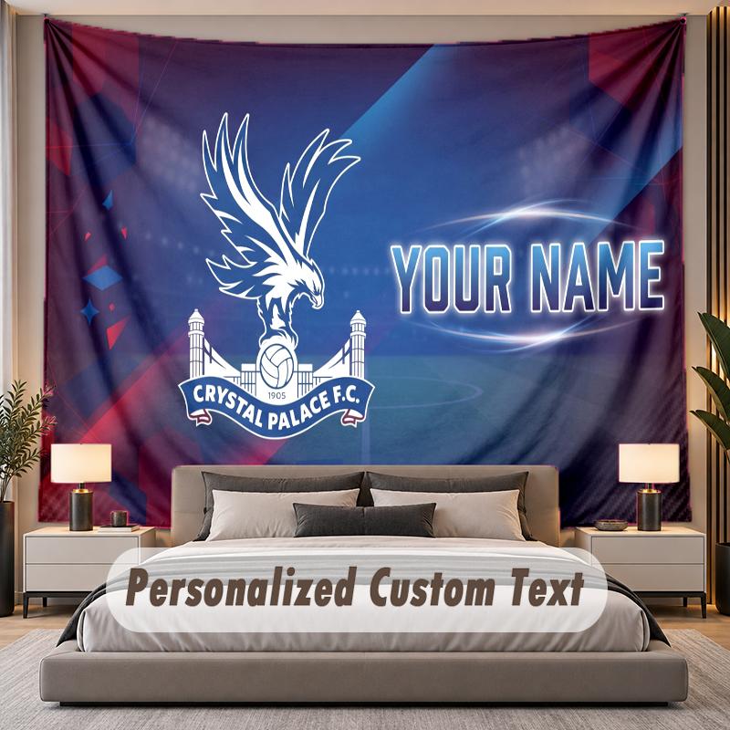 Custom Name Text Tapestry Crystal Palace Personalized Polyester Wall Tapestry For Bedroom And Room