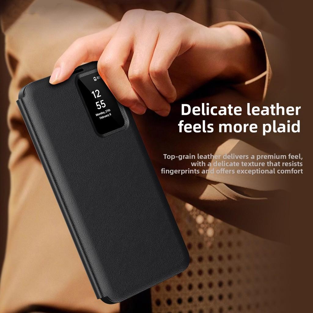 Smart View Window Leather Phone Case With Card Slot For Samsung Galaxy 5g S25