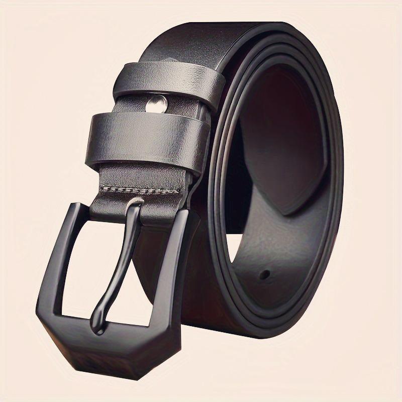 Men's Soft Leather Belt with Alloy Japanese Antique Buckle, Copper Pin