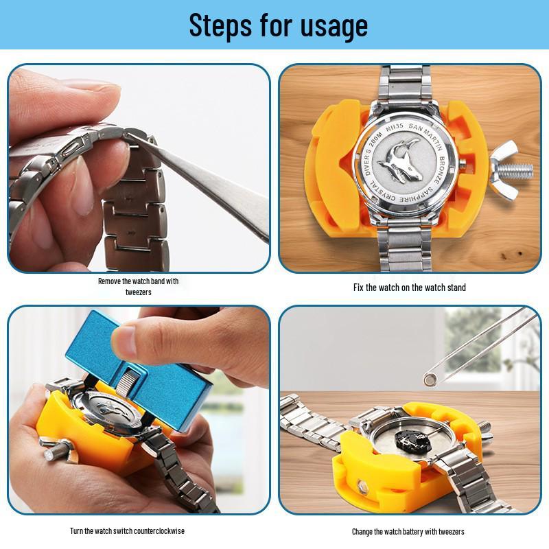 Portable Two-Pin Large Caliber Watch Case Opener for Repair and Disassembly