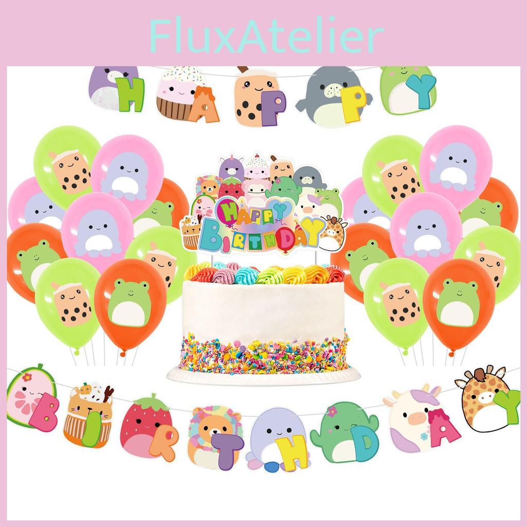 Cute Squishmallows Themed Party Supplies Includes Balloons Cake Topper And Banner
