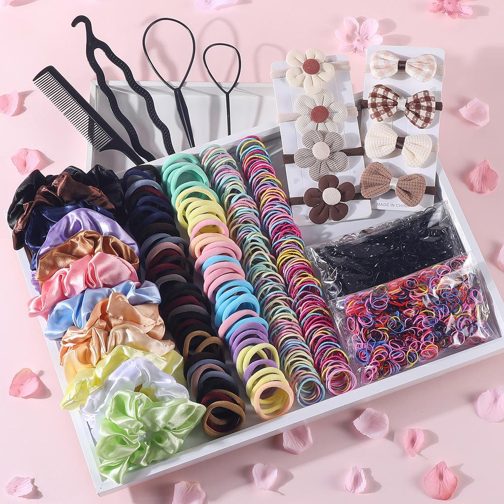 4423Pcs Girls Hair Accessories Set Colorful Elastic Hair Bands Girls Ponytail Holders Hair Ties Scrunchies with Styling Tools