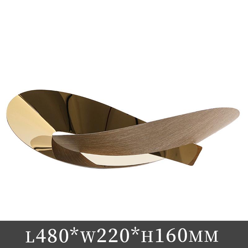 Elegant Irregular Metal & Wood Grain Fruit Bowl Ornament for Home Decor