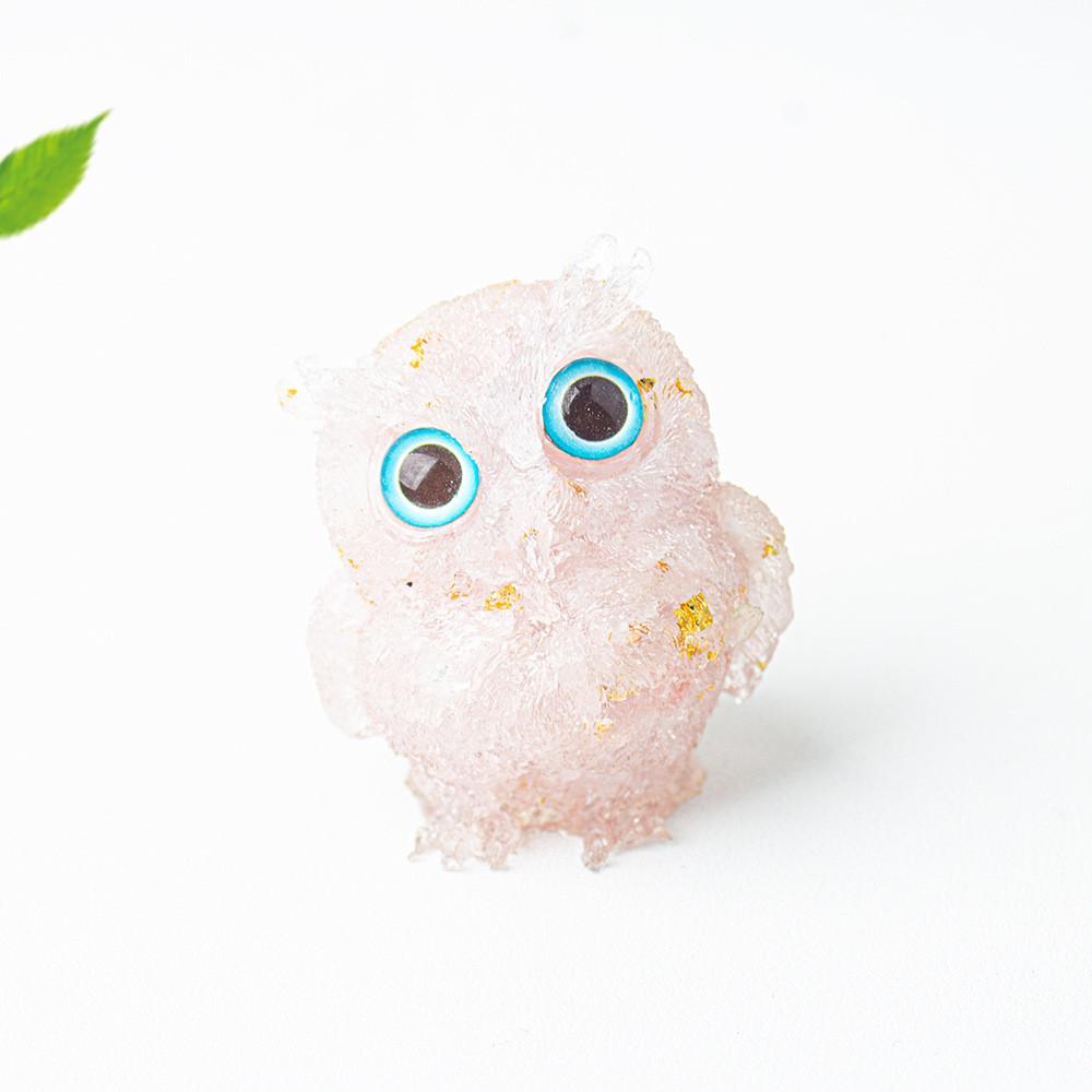

Фигурка совы из эпоксидной смолы с кристаллами для декора дома и офиса, подарок для друзей и семьи Style1