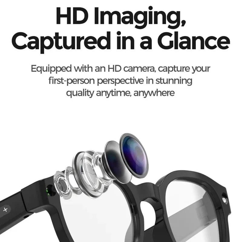 New AI Smart Glasses AI Translation 500W HD Camera 4K Shooting Image Bluetooth Call Recording Wireless Music Multifunctional Smart Sunglasses Unisex