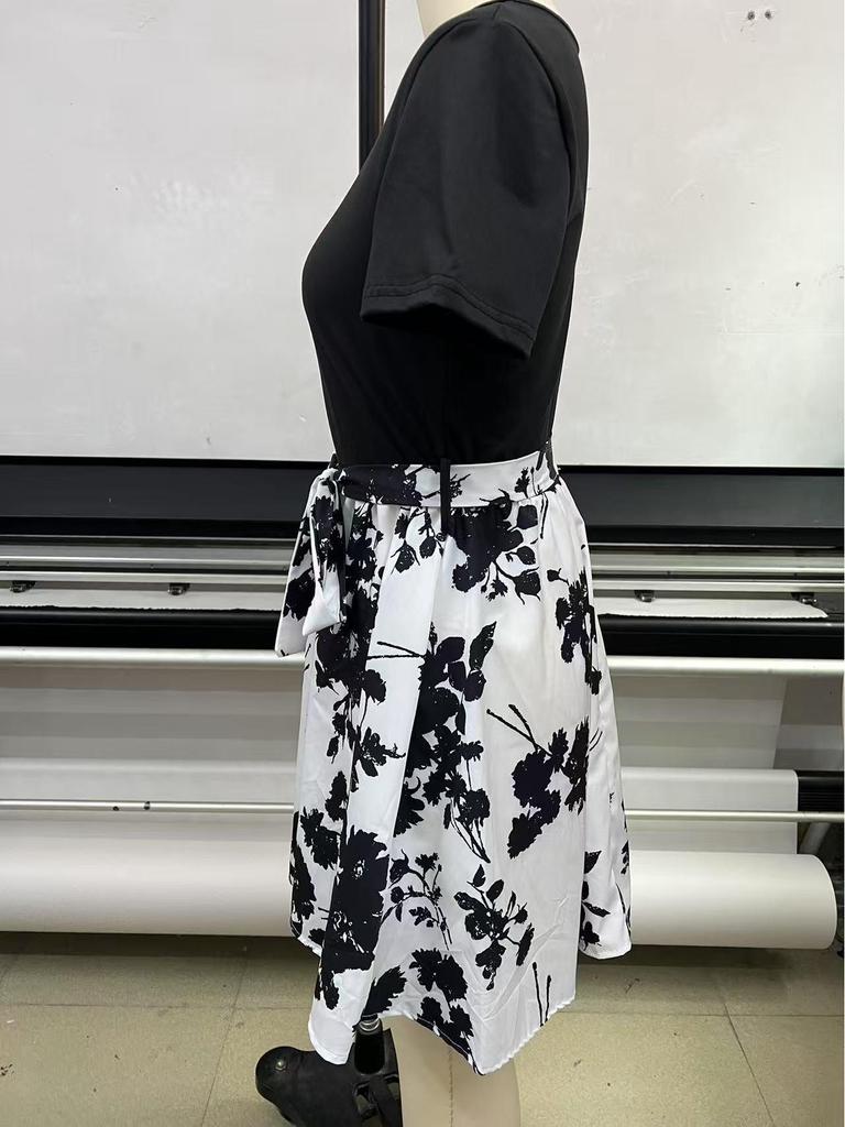 2025 European Retro Patchwork Women's Dress, Chinese Style, Elegant New Design