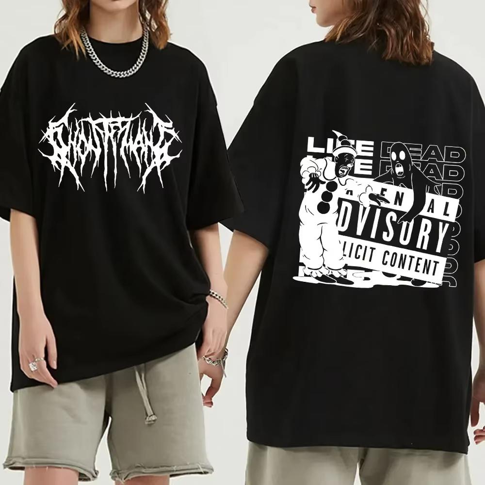 Ghostemane Graphic Print Cotton T Shirt Fashion Hip Hop Tops Metal Rock Gothic T-Shirt Streetwear Plus Size Women Clothing