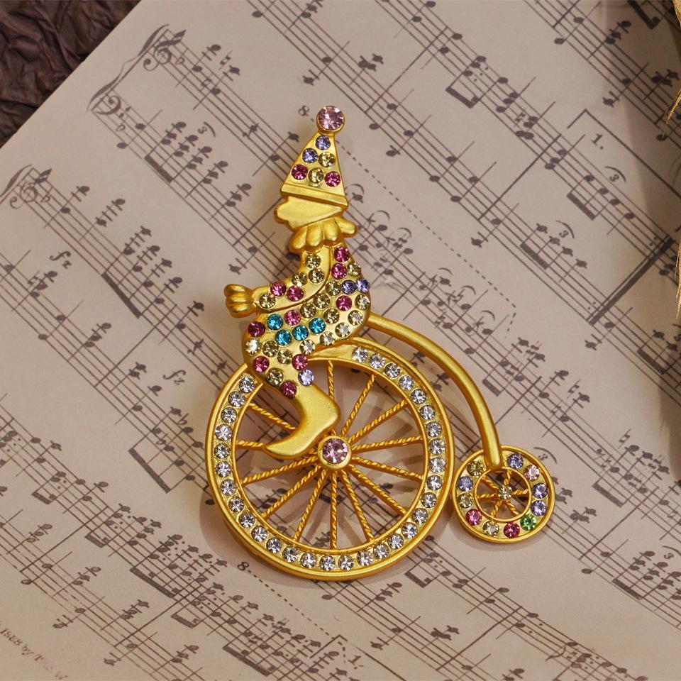 Wuli&baby Shining Bicycle Brooches For Women Unisex 2- Beautiful Taking Flowers Bike Brooch Pins Gifts