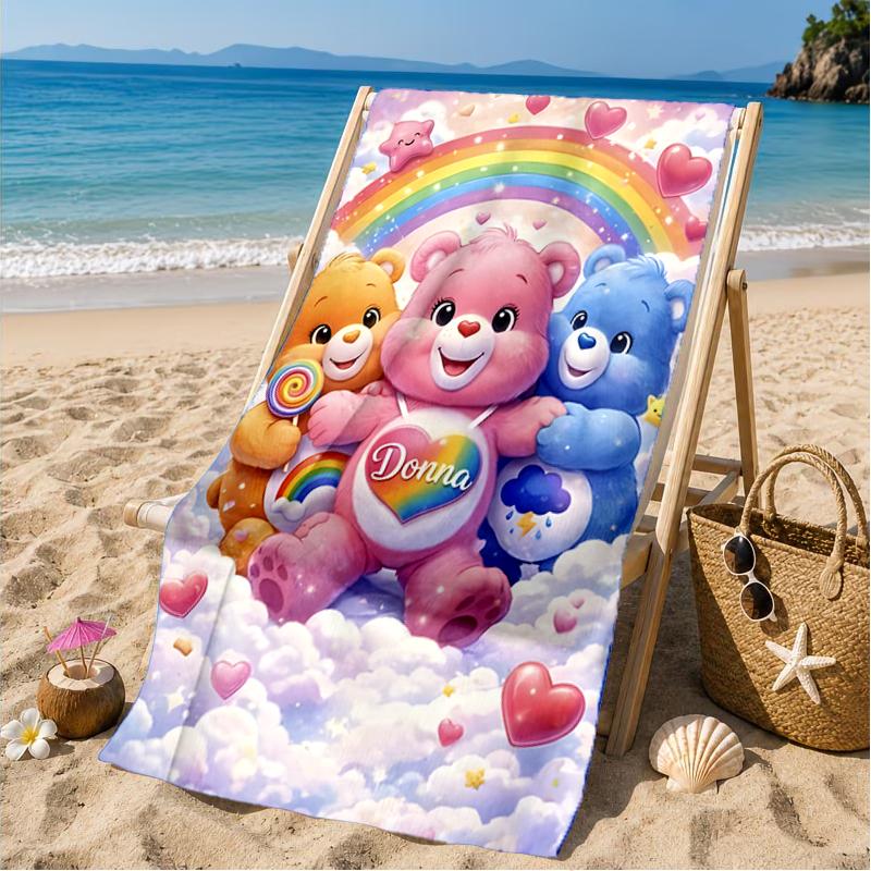 Rainbow Bears Beach Towel, Microfiber Beach Towel, Perfect For Pool, Beach, Travel, Home Decor Beach Party Fan gifts