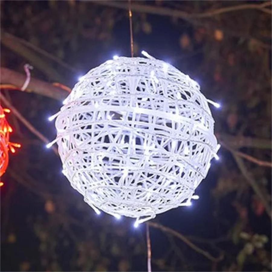 Dia20/30CM Big Globe Rattan Ball Christmas String Light Globe Ball Garland Fairy Light for Tree Holiday Wedding Party Decor