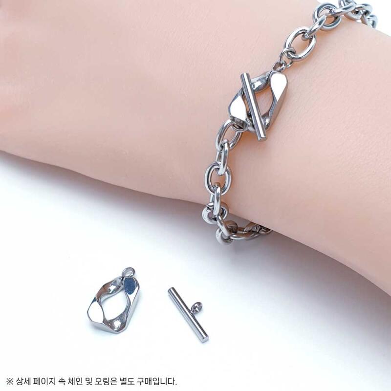 Surgical Steel Square Chain Toggle Bar 9x15mm