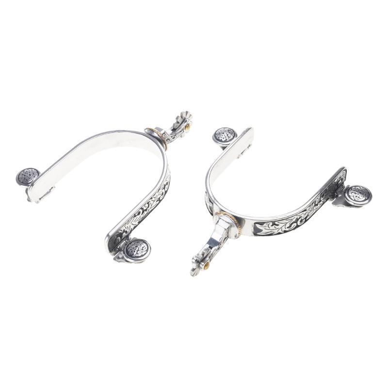 Stainless Steel Horse Spur Exquisites Roping Spur Rustproof Horse Boot Spur Decoration for Equestrian Competition