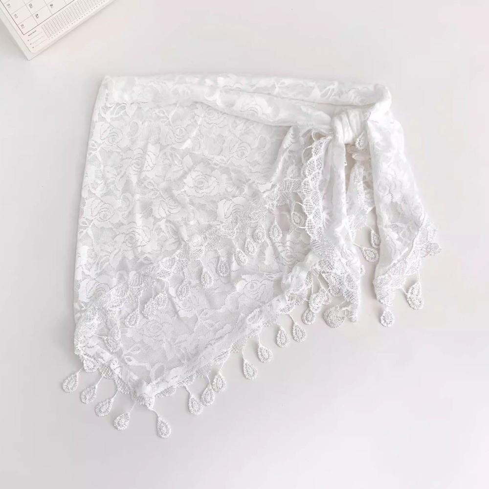 Sheer Mesh Hip Scarf Floral Print Lace Waist Scarf Fashion Mesh Layering Skirt For Women