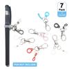 7pcs Stylish Silicone Pen Holders with Lobster Clasp Pen Clips Lanyard Badge Reels Accessory for Nurses Doctors
