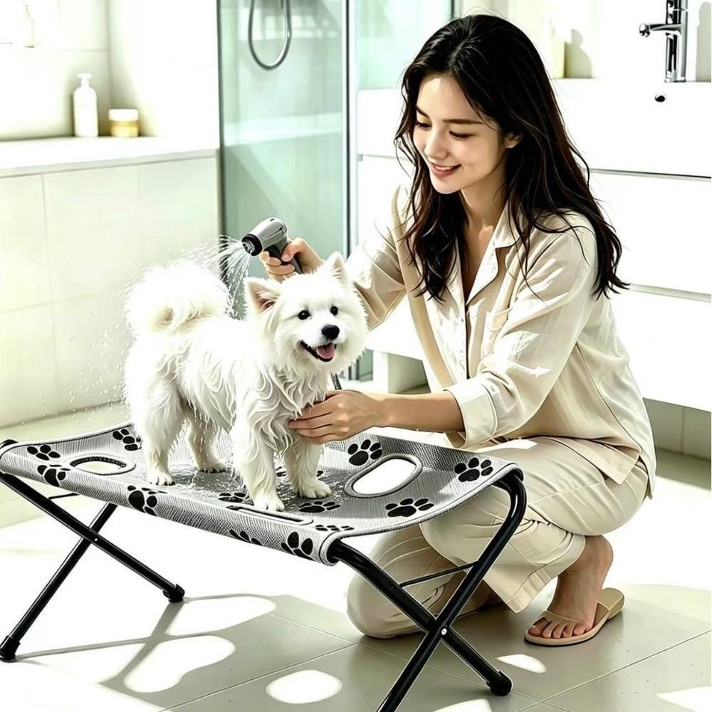Breathable Dog Grooming Hammock Stand Foldable Pet Bathing Rack Dog Grooming Holder Home Pet Care