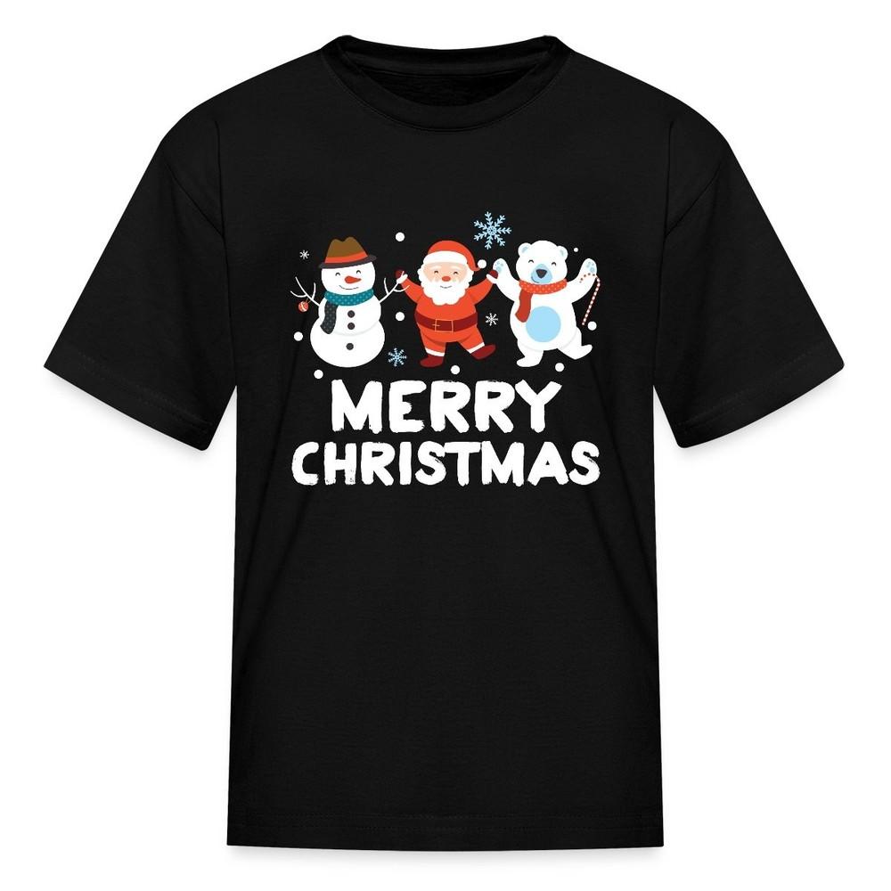 

Merry Christmas Cute Snowman And Santa Claus Kid s T-Shirt M