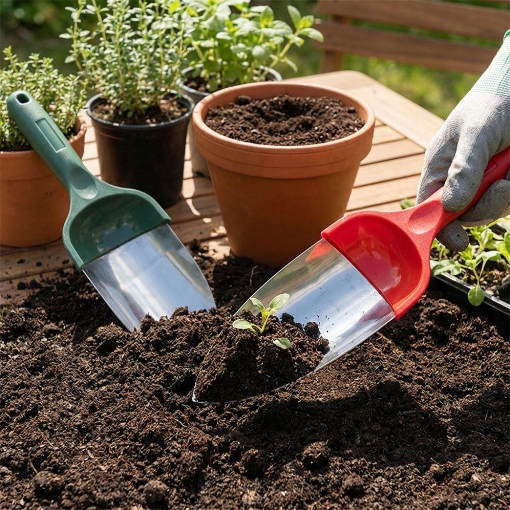 Stainless Steel Gardening Shovel Thickened Heavy-Duty Garden Trowel Anti Slippery Handle One-Piece Molding Planting Shovel