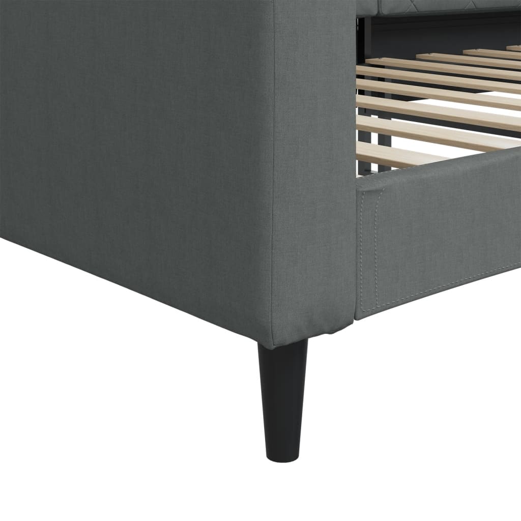 Daybed Dark Grey 90x190 Cm Fabric