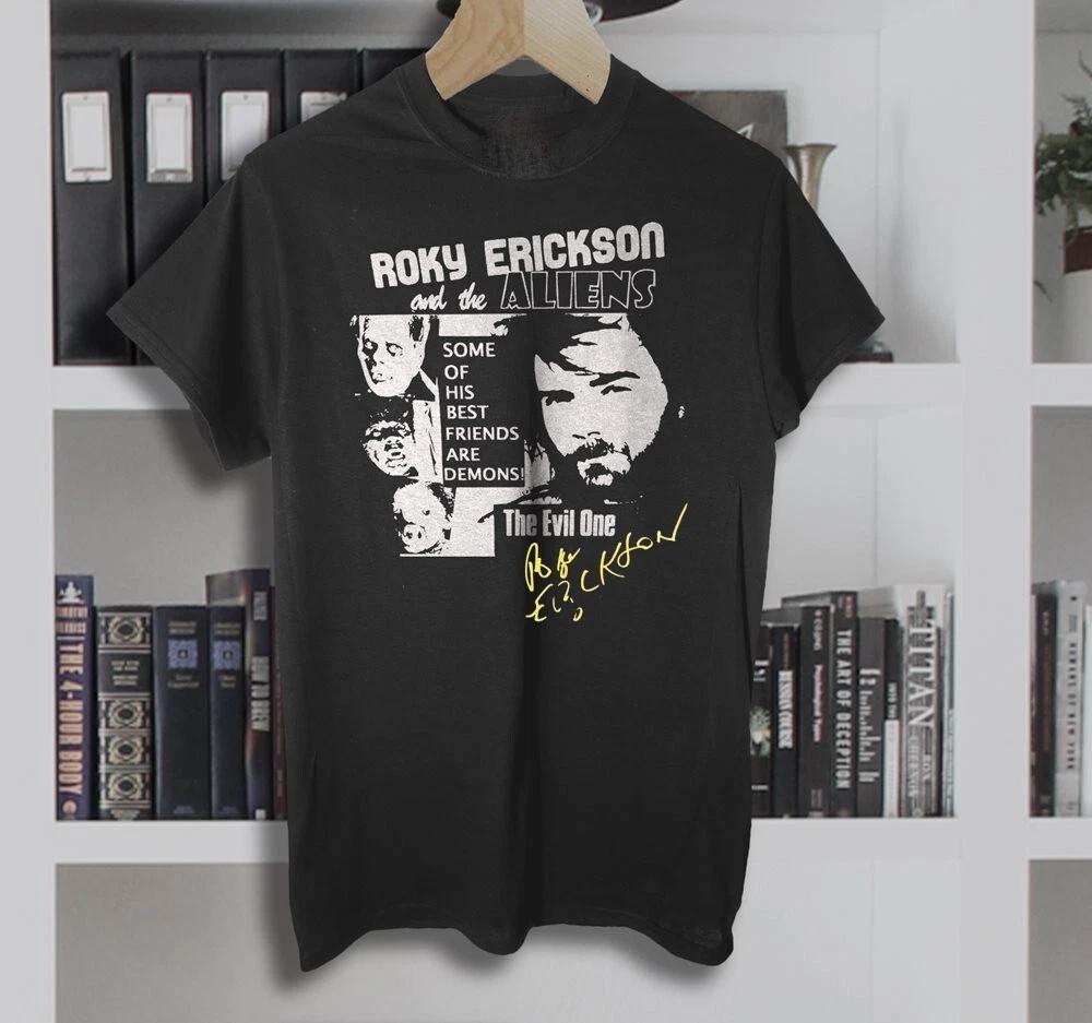 Vintage Roky Erickson The Evil One Cotton Full Size Unisex Black Tee Shirt TR145 S