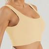 In Stock Fashion Seamless Knitting Thread Sexy Sports U Collar Vest Pants Yoga Clothes Fitness Suit