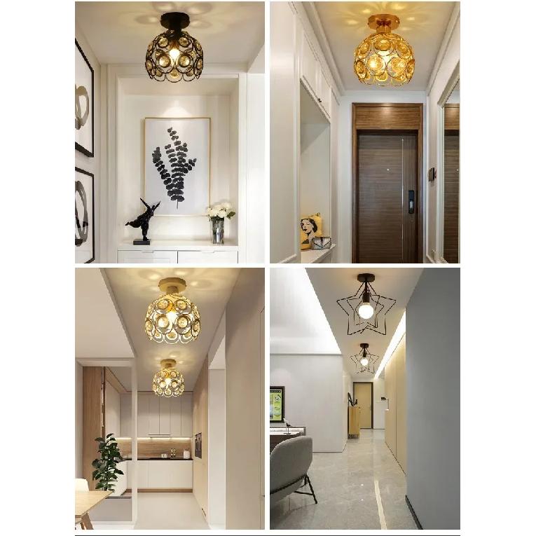 Iron Aisle Lights Corridor Balcony Ceiling Lights LED Nordic Style Personalized Creative Lights Luxury Chandelier Entrance Light