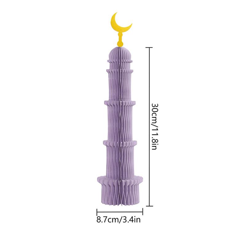 1/3/5Pcs 3D Honeycomb Ornaments For Ramadan Home Desktop Decor Eid Al Fitr Paper Arteid Mubarak Islamic Party Decor