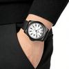 BUREI Herren Quarzuhr Analog, Schlichtes Design, Datumsanzeige, Wasserdicht, Leuchtend, Leicht, Schwarz, Silikagel-Armband, Unisex, Stilvoll, Lässig,