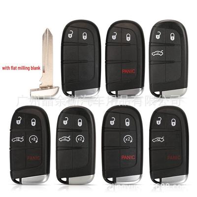 Compatible Car Key Shell for Jeep Grand Cherokee, Dodge Challenger, Cowin, Chrysler - 2/3/4/5 Button, Flat Milling
