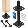 Kotarbau® Adjustable Steel Screw-In Post Base Anchor For Gazebos And Shelters Thread M24 Anthracite 80 X 250 Mm Set Of 2