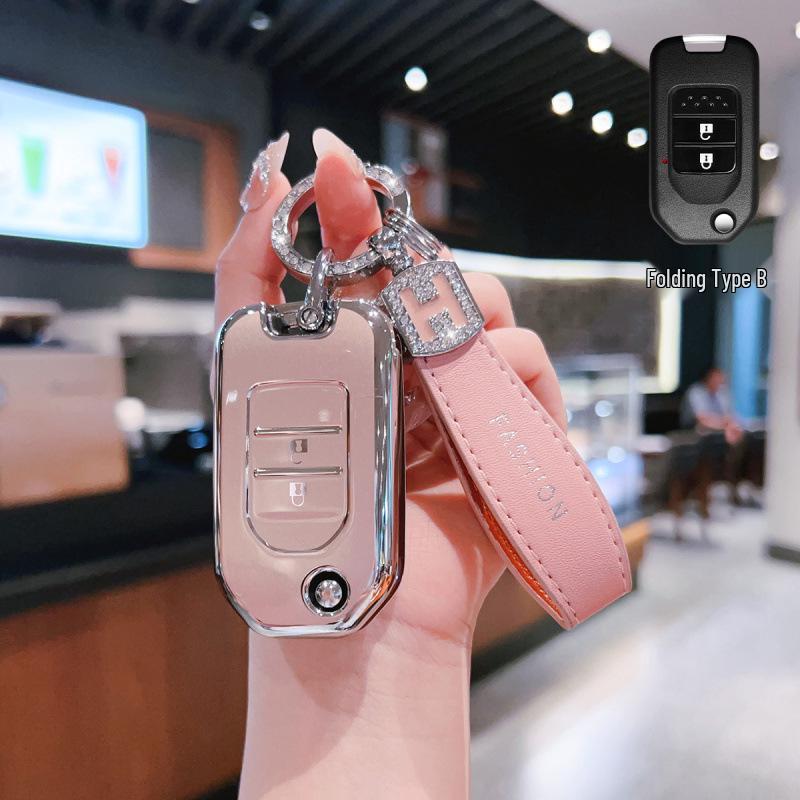 Car Key Case with Buckle Protection for Men and Women - Fits XRV, CRV, Haoying, Jieda, Civic Models.