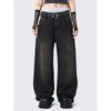 Foreign Trade Original Order Min * Ga American Vintage Washed Old Wide Leg Straight Baggy Jeans Brown Black 1374