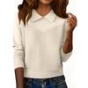 Damen Lässiger und Modischer Langärmliger Gestrickter Einfarbiger Oberteil-Pullover