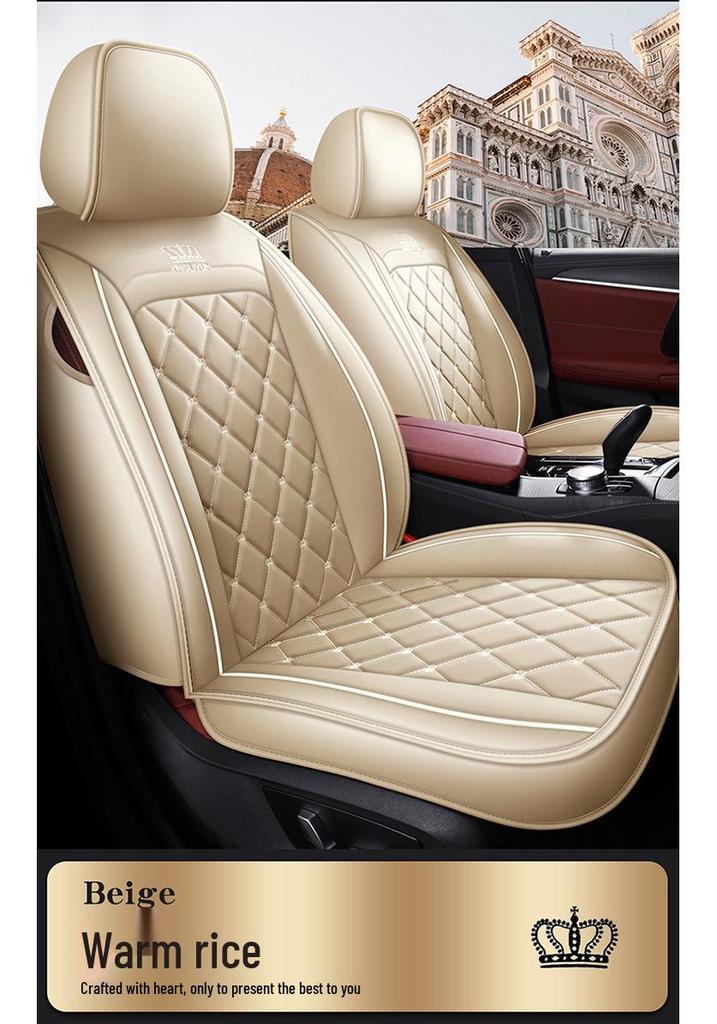 Dr. Jie European Style Full Leather Car Seat Cover - All-Season, Wear-Resistant, Universal Fit