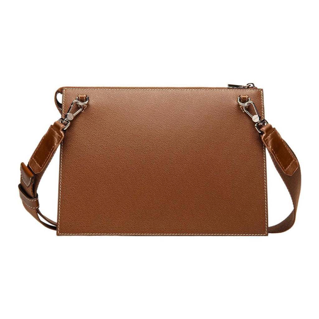 Bally 24 Zipper Closure Pu Handheld Crossbody Shoulder Bag Men Bags Brown 6300804