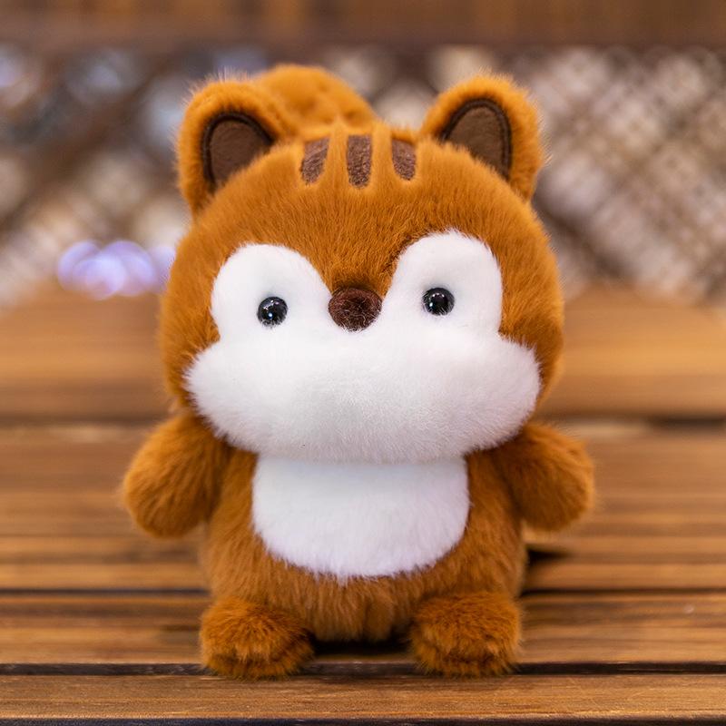 Mini Cute Little Fox Table Companion Doll Dolls Siamese Cat Plush Toys Office Ornaments Doll