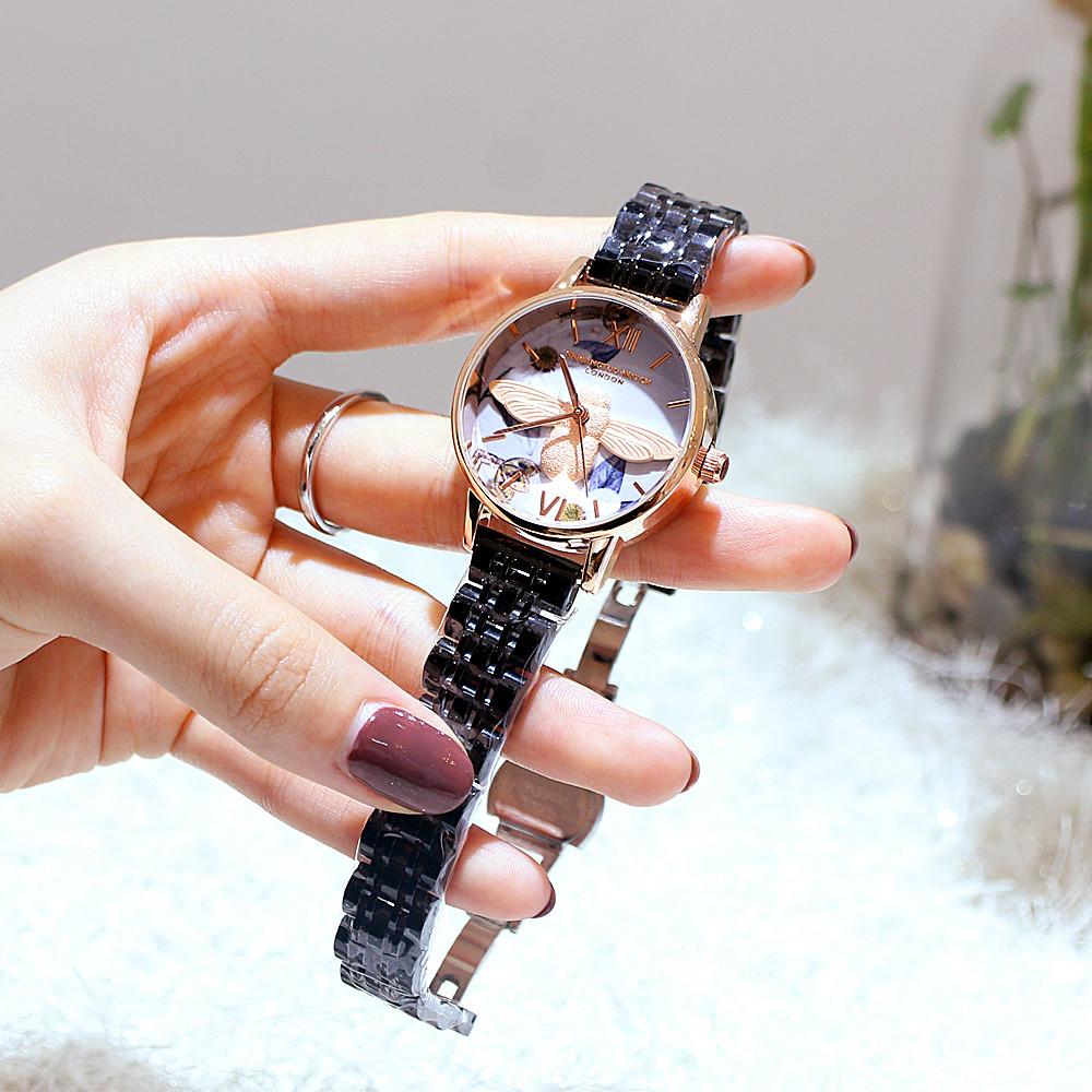 Personalized Fashion Watch Women'S Wind Steel Belt French Niche Waterproof Little Bee Tide Watch