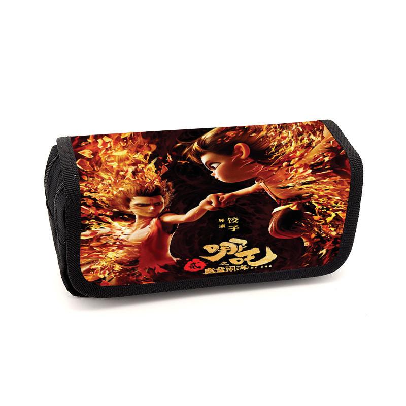 Childrens Minimalist Pencil Case With Ne Zha Print Design For Daily School Use
