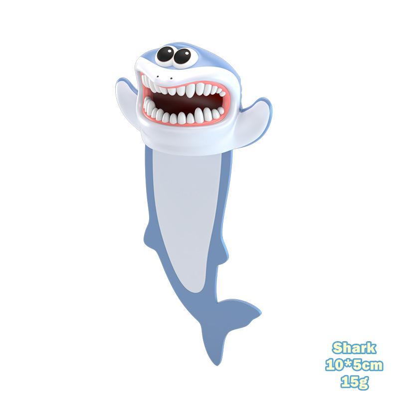 1 Stück kreatives 3D-Stereo-Lesezeichen zum Lesen von Büchern, Cartoon-Tier-Marker, niedlicher Panda, Hundehai, Seite halten