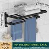 Self-adhesive Wall Mounted Towel Rack Drill Free Rust Resistant Bath Towel Hanger for Hotel Home Shower Use