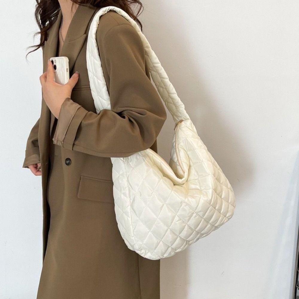 Large Capacity Bubble Shoulder Bag Pleated Cloud Pattern Tote Bag Space Cotton Underarm Bag  Female