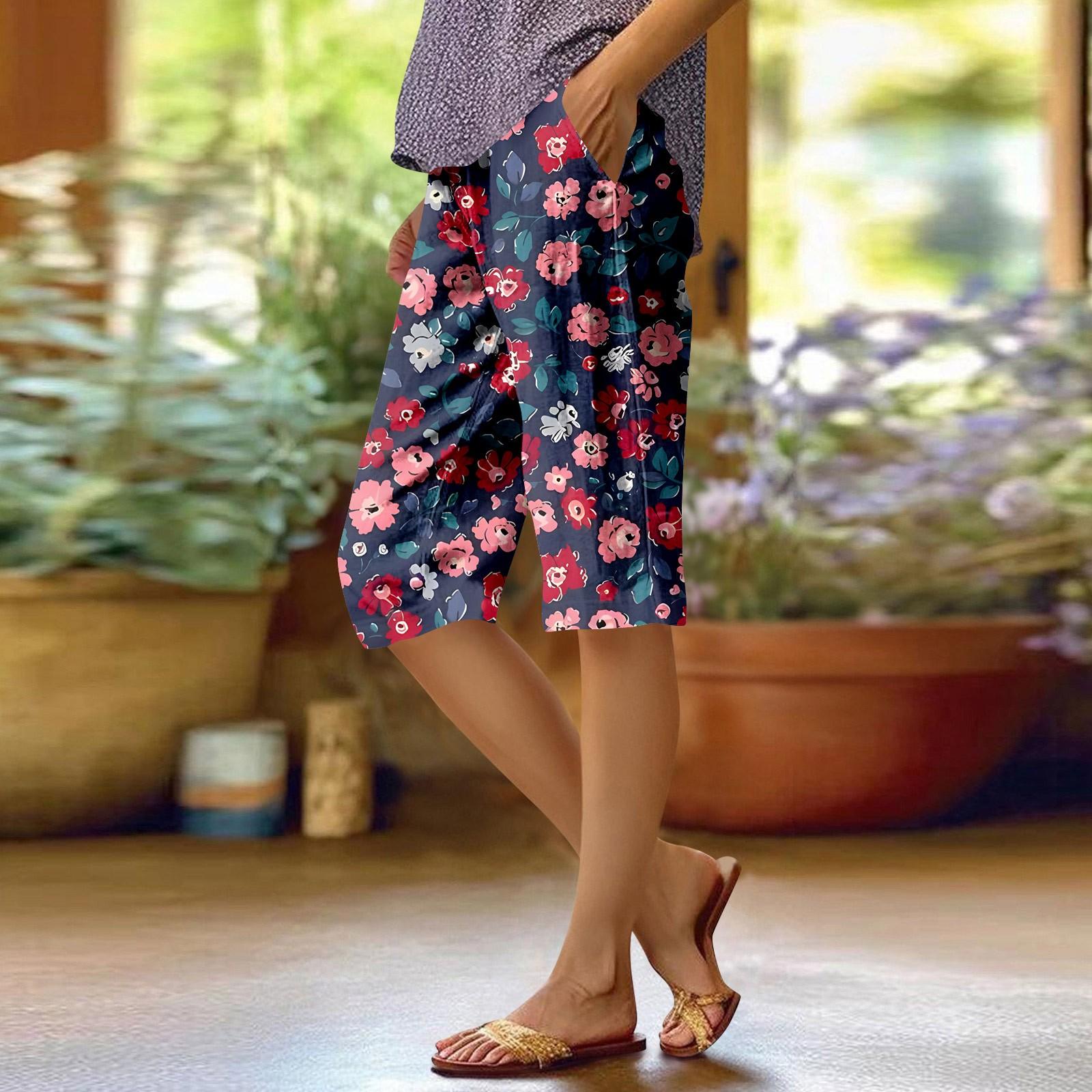 

Женские модные повседневные брюки 5/10 с напечатанным карманом и эластичной талией XL винный