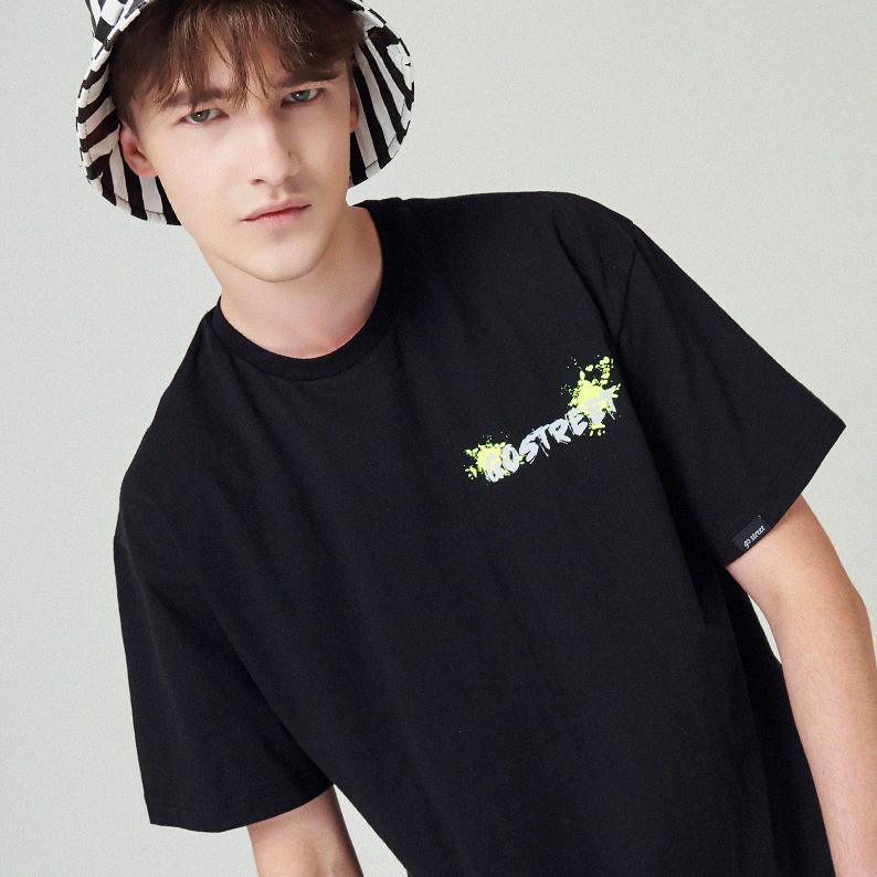Ghost Street Painted Print Short Sleeve T-Shirt - Black Black/1(S)