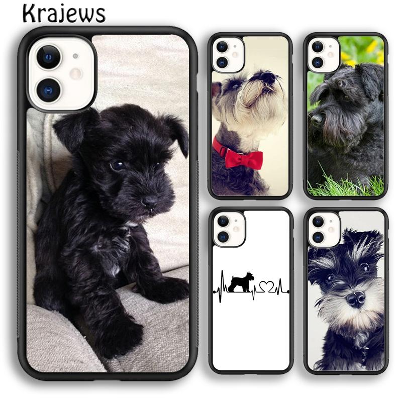 Krajews Miniature schnauzer puppy dog Phone Case Cover For iPhone 17 Air 16 15 14 plus 12 pro max coque Fundas