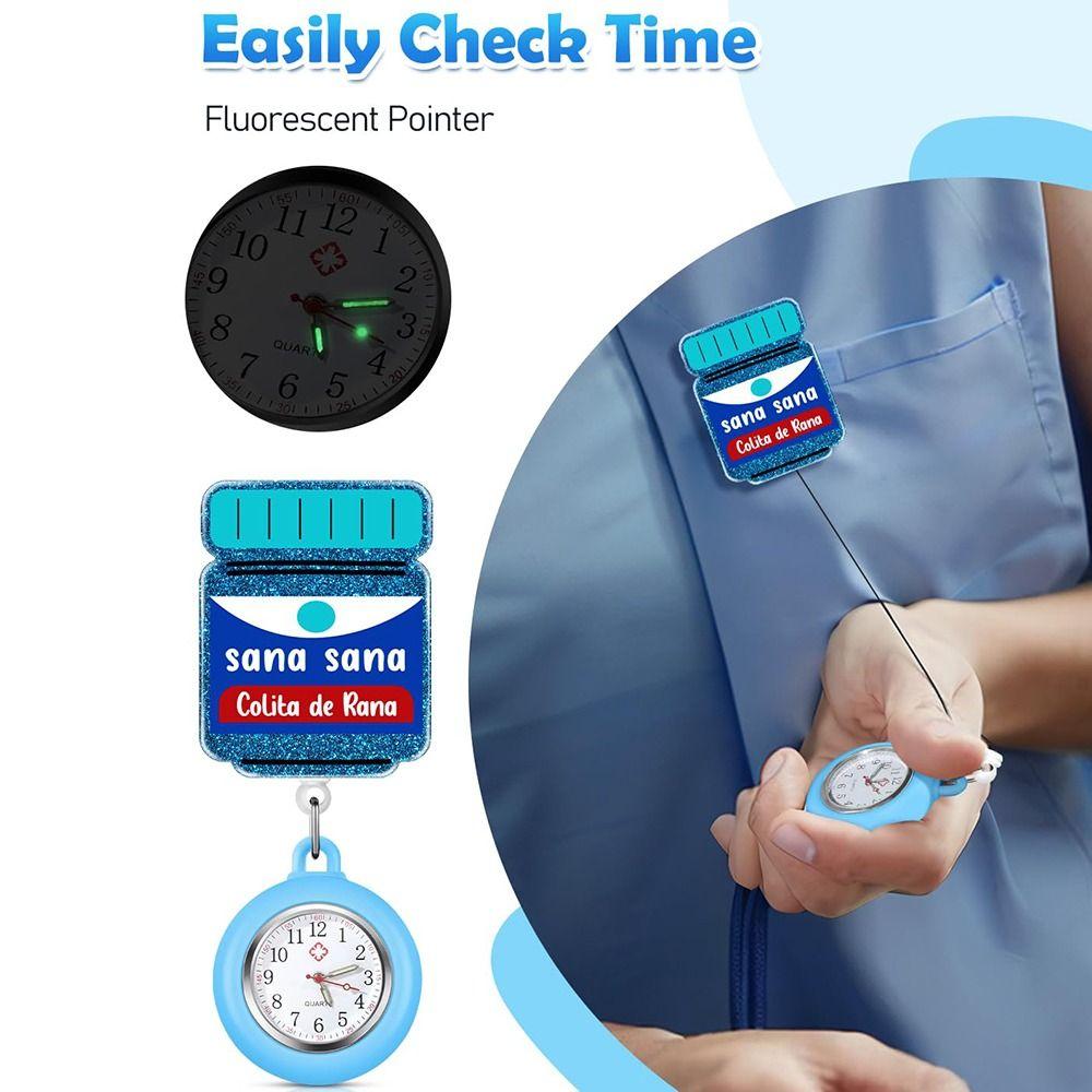 Cartoon Retractable Watch Brooch PVC Doctor Badge Reel Creativity Nurse Pocket Watches  Gift