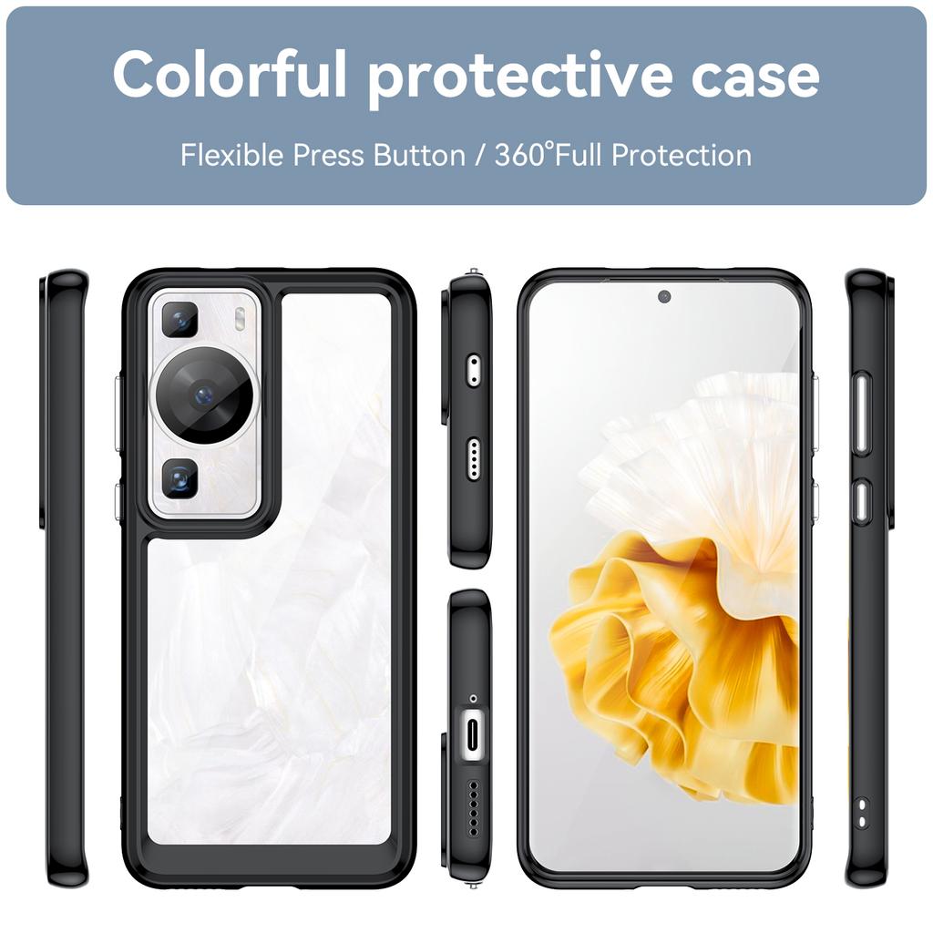 Handyhülle mit erhöhtem Rand für Huawei P60/P60 Pro, TPU+Acryl Handyhülle Sturzschutzhülle